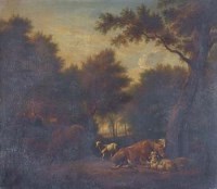 Lot 600 - Attributed to E. Verboeckhoven, Rural view, oil.