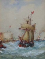 Lot 624 - Robert Malcolm Lloyd, Return from Fishing, Rye, Sussex, watercolour.