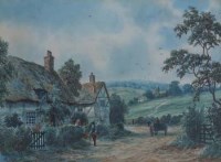 Lot 627 - Albert Dunington, A Corner of Windermere and On the Road to Portsmouth, watercolour (2).