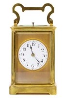 Lot 641 - French brass repeating carriage clock.