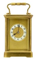 Lot 650 - French carriage clock, with box and key.