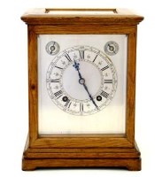 Lot 663 - Four Glass Oak Mantel Clock