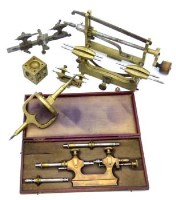 Lot 685 - Seven brass and steel watchmakers' tools