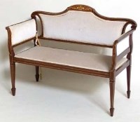 Lot 694 - Edwardian inlaid mahogany small window seat