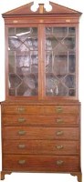 Lot 696 - Mahogany secretaire bookcase, early 19th century