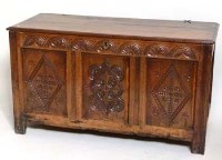 Lot 703 - Oak coffer late 17th century