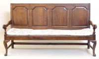 Lot 706 - George III oak settle