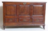 Lot 721 - Mid 18th century oak mule chest