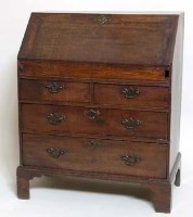 Lot 722 - George II and later small oak bureau