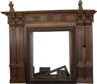 Lot 731 - Carved oak neo classical fire surround