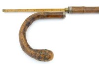 Lot 7 - Bamboo walking stick with measuring ruler