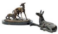 Lot 10 - Bronze dog group after PJ Mene and a bronze