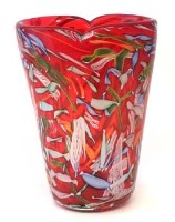 Lot 77 - Italian red glass vase.
