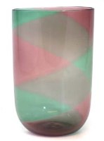 Lot 80 - Venini green and pink vase.