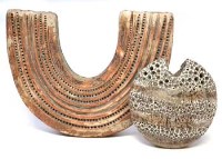 Lot 99 - Alan Wallwork 2 round crescent vases.
