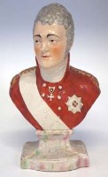 Lot 174 - Staffordshire bust of Tzar Alexander I probably