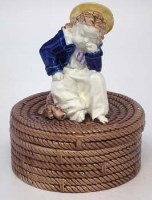 Lot 175 - Majolica sailor boy box