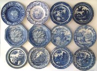 Lot 189 - Staffordshire blue transfer printed ware