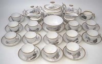 Lot 194 - Spode bat printed tea set.