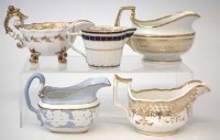 Lot 211 - Two Derby cream jugs, Yates cream jug, Carey