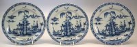Lot 237 - Three Delft plates circa 1760   painted in