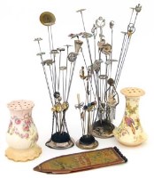 Lot 268 - Collection of silver, enamelled and metal hatpins