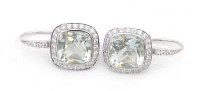Lot 282 - Pair of diamond earrings.
