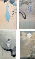 Lot 363 - Koson: Four woodblock prints of a cascade of