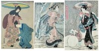 Lot 372 - Eisen: two polychrome woodblock prints of bijins
