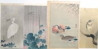 Lot 378 - Koson: three coloured woodblock prints of birds