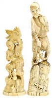 Lot 386 - Two ivory okimonos