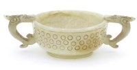 Lot 402 - Jade libation cup with dragon handles