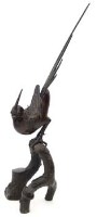 Lot 411 - Japanese bronze pheasant on a stump