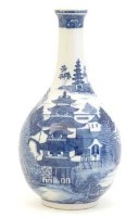Lot 445 - Chinese Qianlong period blue/white guglet bottle vase 11.