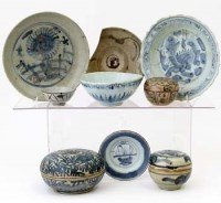 Lot 452 - Group of provincial blue and white wares