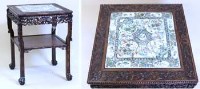 Lot 456 - 19th century Chinese hardwood table inset with