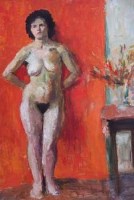 Lot 474 - Attributed to Ambrose McEvoy, Female nude, oil.