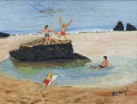 Lot 492 - Stephanie Dingle, Rockpool I, oil.