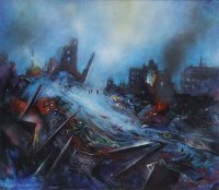 Lot 522 - David Wilde, Demolition, Hulme, oil.