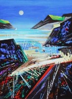 Lot 534 - David Wilde, Cemaes Bay, acrylic.