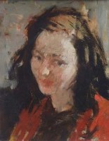 Lot 540 - Bernard Dunstan, Female portrait, oil.