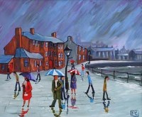 Lot 544 - Peter Chippendale, On the Seafront, oil.