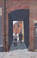 Lot 546 - Tom Brown, Entry to Back Lane, oil.