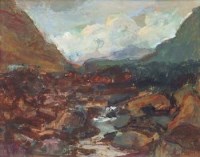 Lot 547 - Roy Abell, Llanberis Stream, oil.