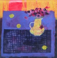Lot 549 - Caroline Bailey, Lemons on Blue Table, m/m.