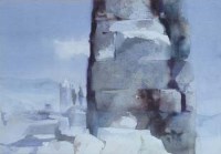 Lot 557 - Frederick Sands, Roman Wall at Aosta, watercolour.