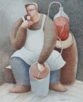 Lot 573 - Jiri Borsky, Racking II, watercolour.