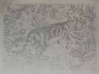 Lot 585 - C.F. Tunnicliffe, Cat, pencil.