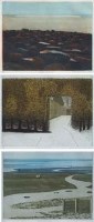 Lot 605 - Derek Wilkinson, Rural views, etchings (3).
