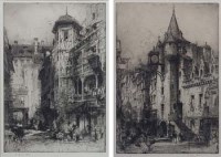 Lot 644 - Hedley Fitton, The Tolbooth, Edinburgh and Cour Du Corbeau, Strasbourg, signed etchings (2).